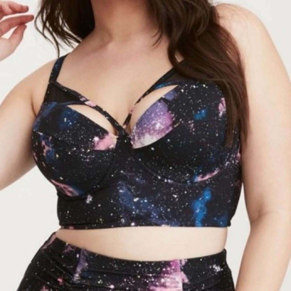 Torrid celestial galaxy two piece bathing suit bikini top size 2